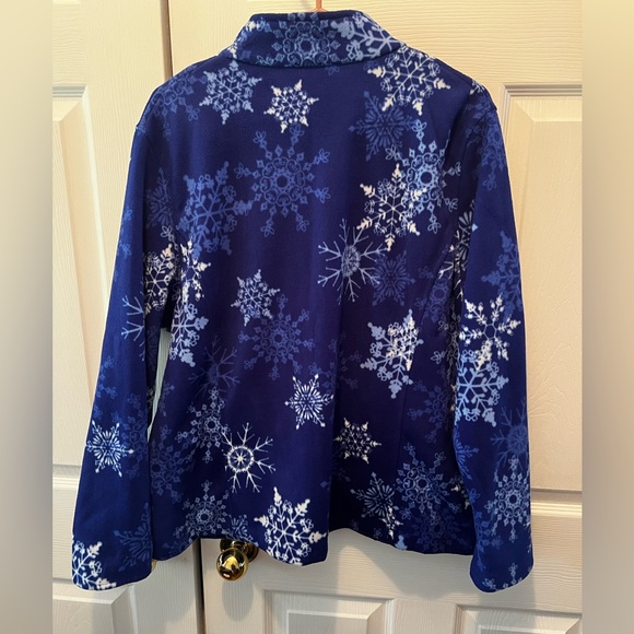 Alia blue snowflake full zip sweater - Picture 4 of 5